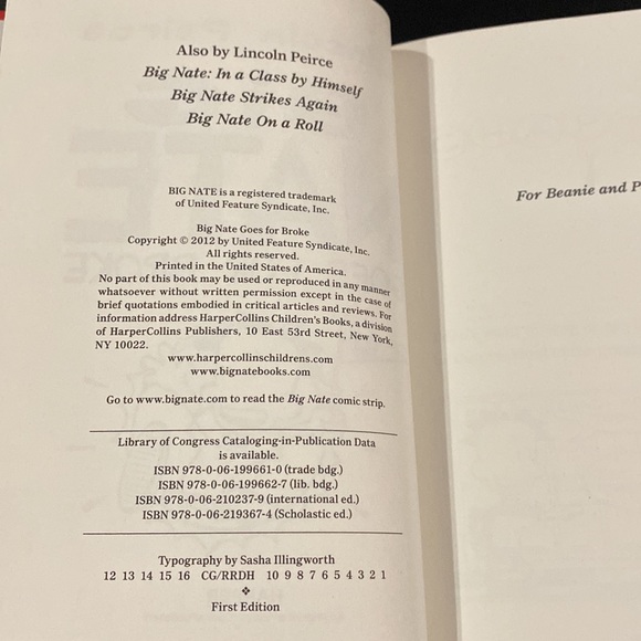 Big Nate #4: Big Nate Goes Broke by Lincoln Peirce - Hardcover Novel - Picture 4 of 4